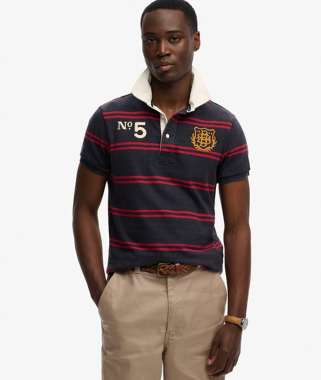 Double Emblem Jersey Rugby Polo