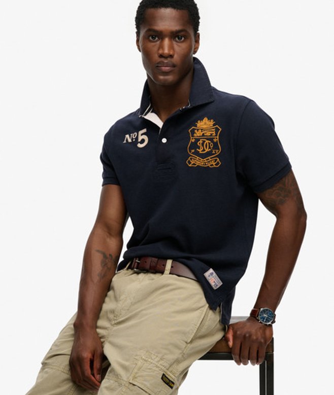 Double Emblem Jersey Rugby Polo