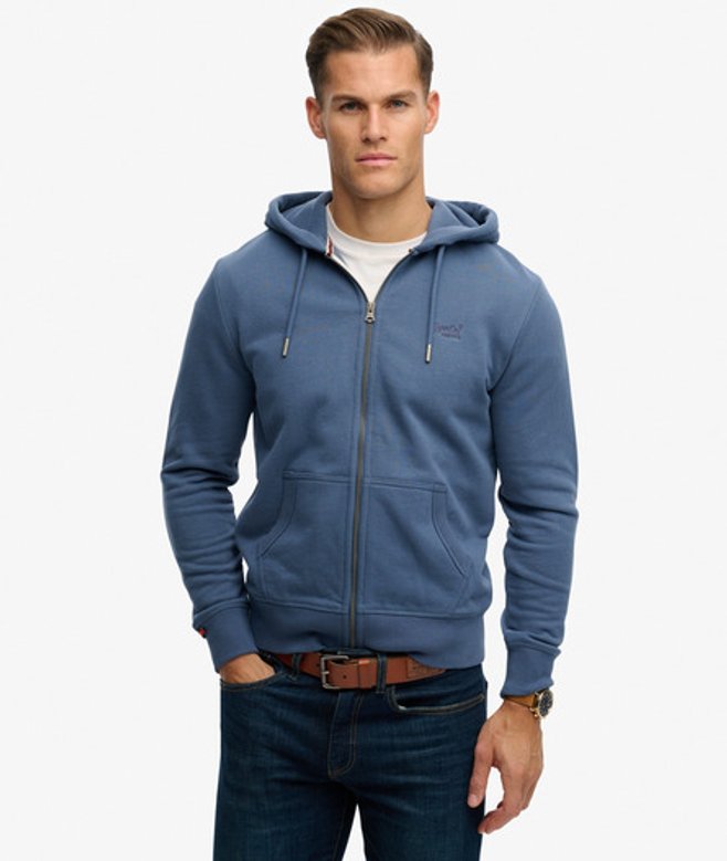 Essential Logo Half Brushed Zip Hoodie