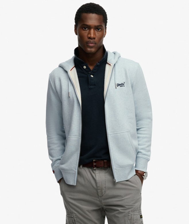 Essential Logo Half Brushed Zip Hoodie