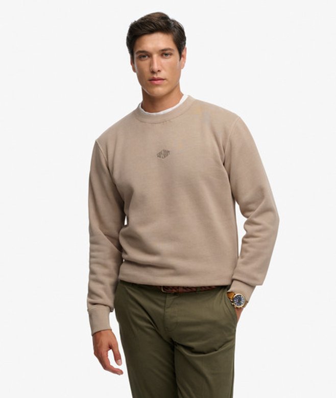 Sweatshirt met Ronde Hals en Micrologo