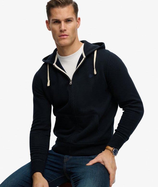 Monogram Geborduurde Zip Hoodie