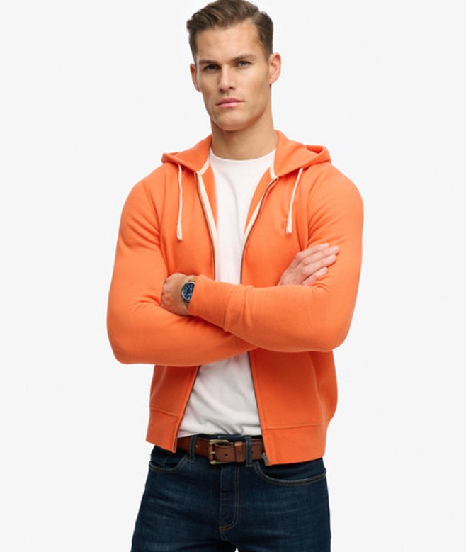 Monogram Geborduurde Zip Hoodie