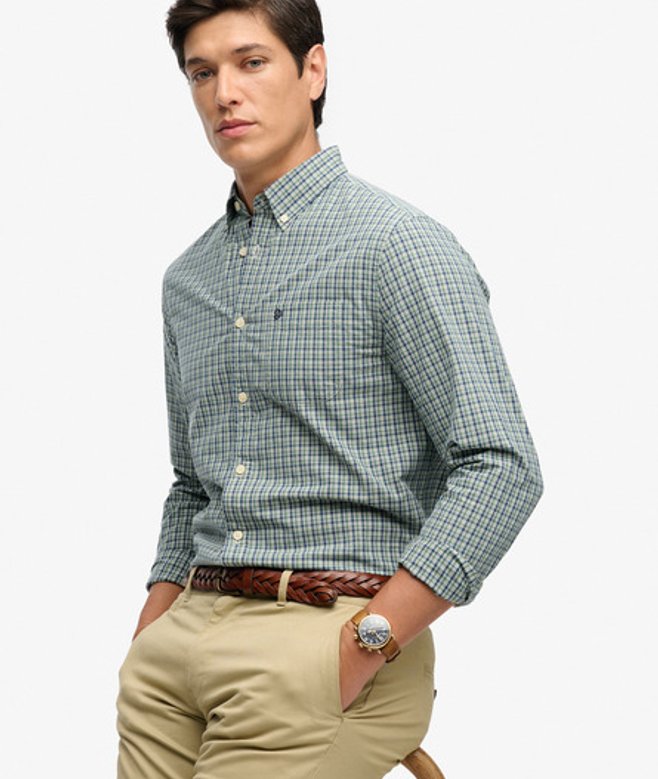 Preppy Poplin Overhemd Met Lange Mouwen