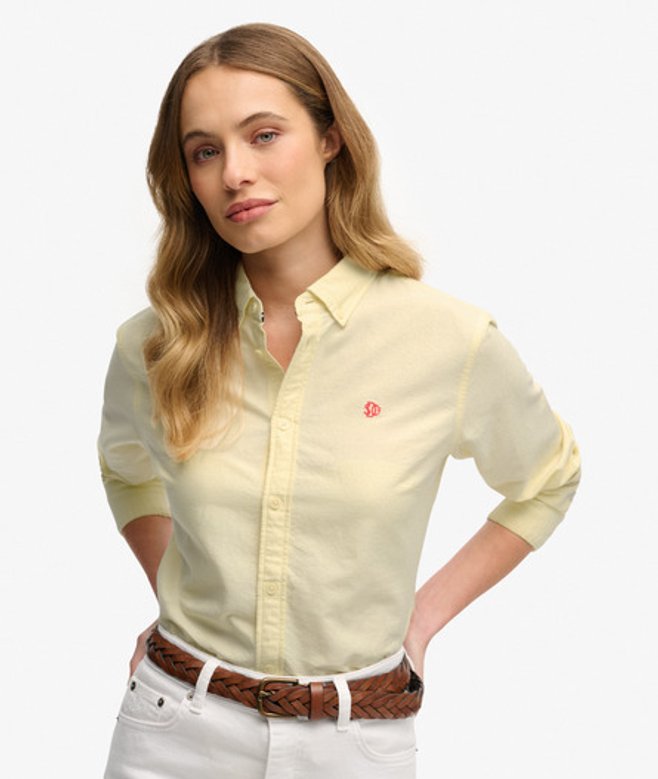 Slim Oxford Button Down Overhemd met Lange Mouwen