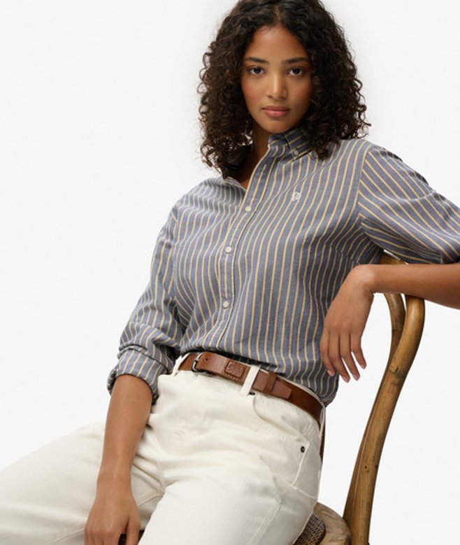 Slim Oxford Button Down Overhemd met Lange Mouwen