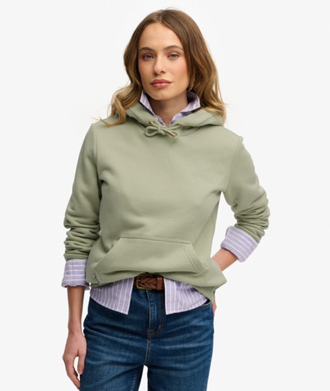 Superdry Essential Logo Geborduurde Hoodie Green
