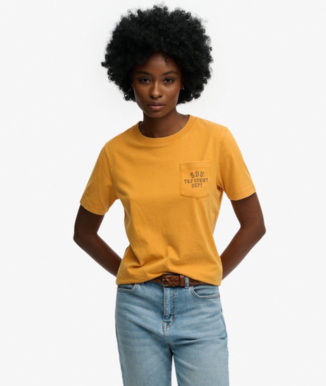 Superdry Femme T-shirt Vintage Prep Gold