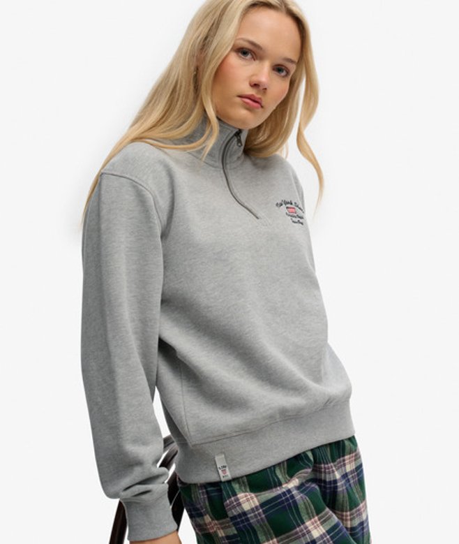 Athletic Essentials Grafische Halve Rits Sweater