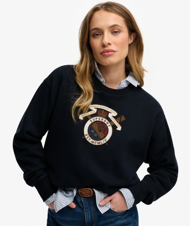 Crest Loose Crew Sweatshirt