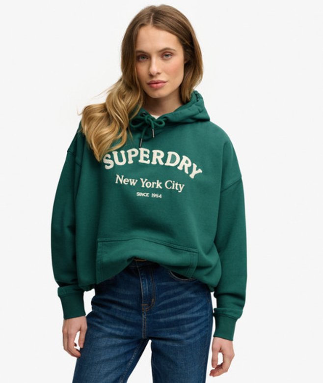 Luxe Casual Geborduurde Relaxed Hoodie