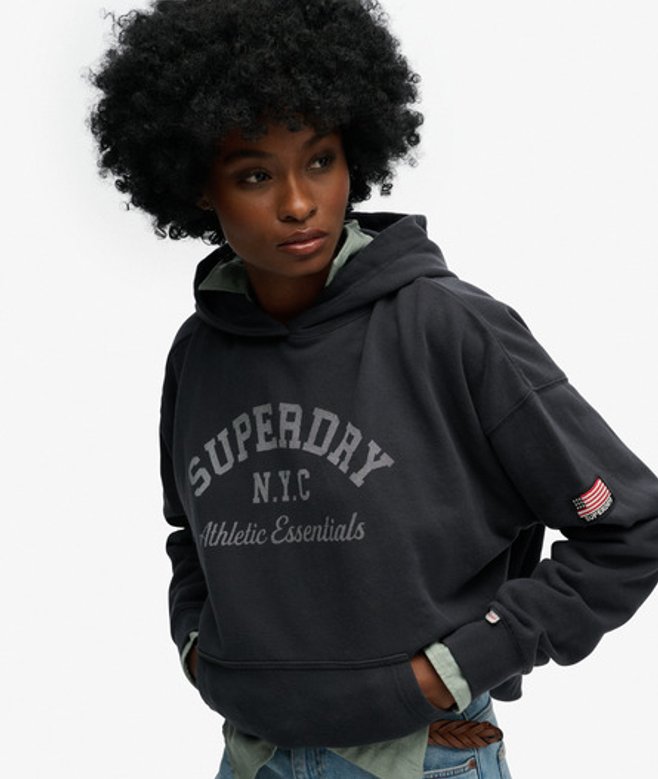Superdry Women&rsquo;s Athletic Essentials Relaxed Hoodie Navy / Eclipse Navy - Size: 10