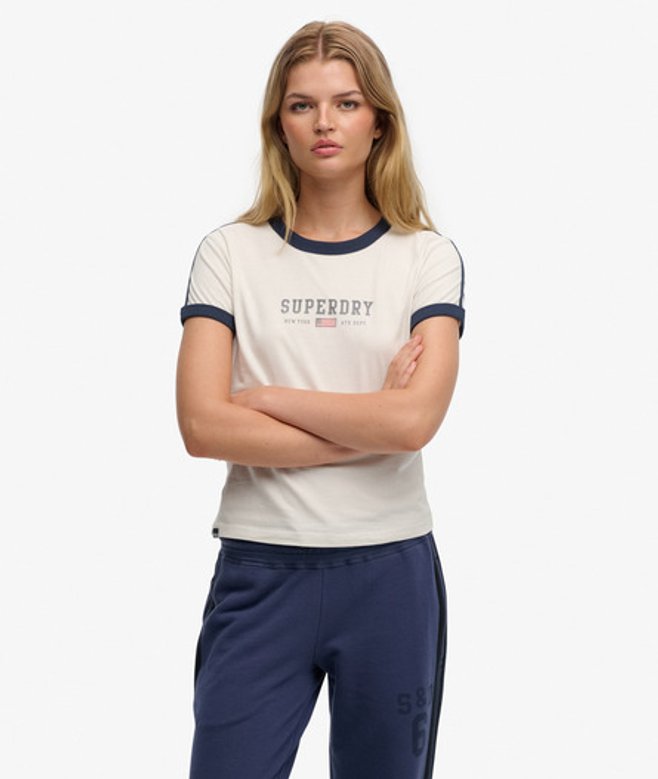 Athletic Essentials Ringer T-shirt met Grafische Print