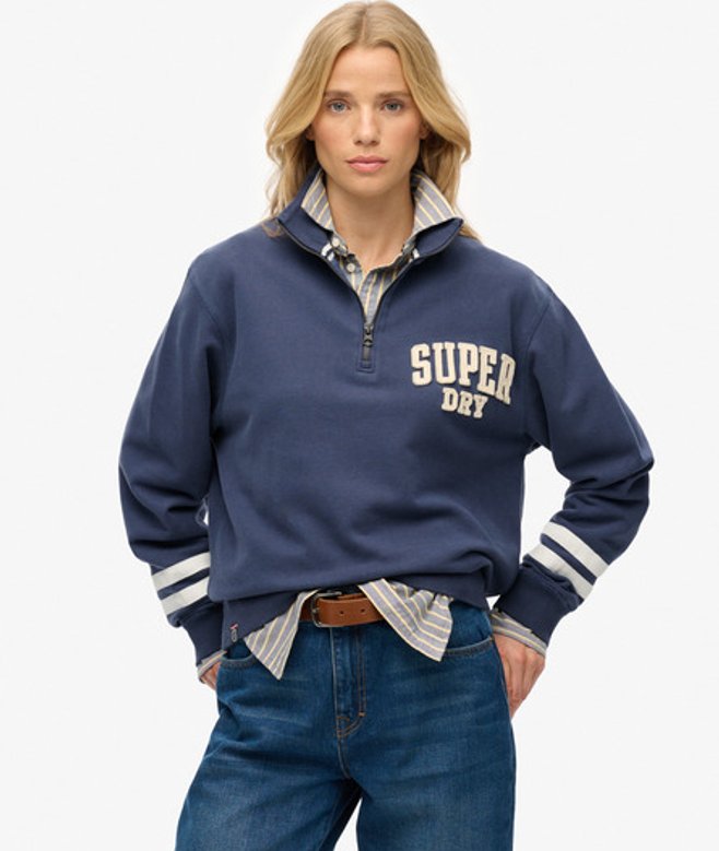 Athletic Essentials Applicatie Halve Rits Sweatshirt