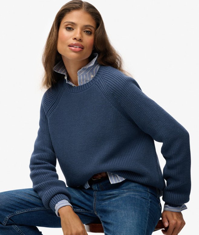 Relaxed Ribbed Gebreide Trui