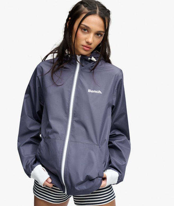 Superdry Damen Bench Kapuzen-shelljacke mit Reißverschluss Navy - Größe: S