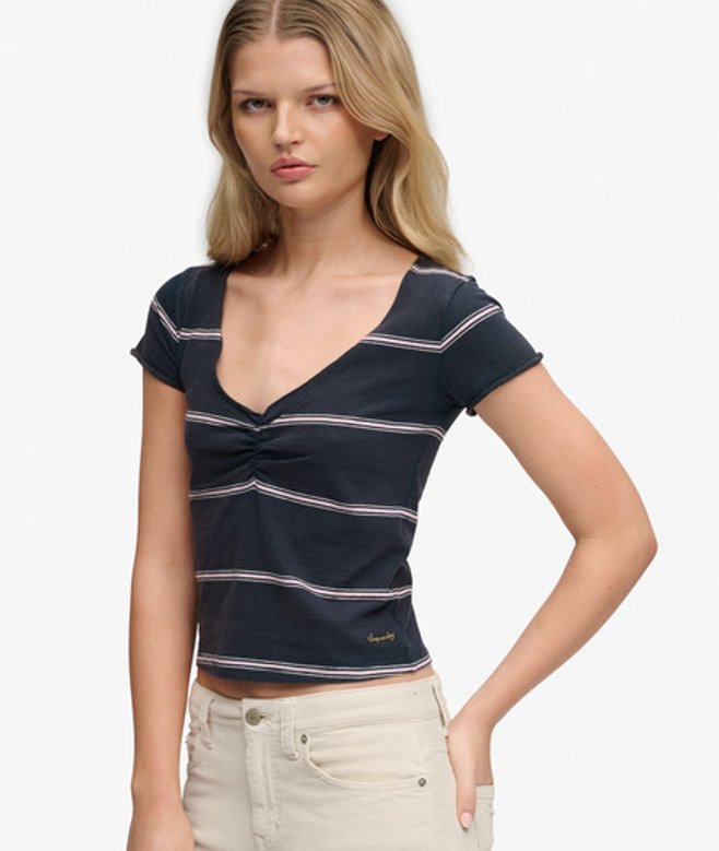 Athletic Essentials Top met Gerimpeld Patroon