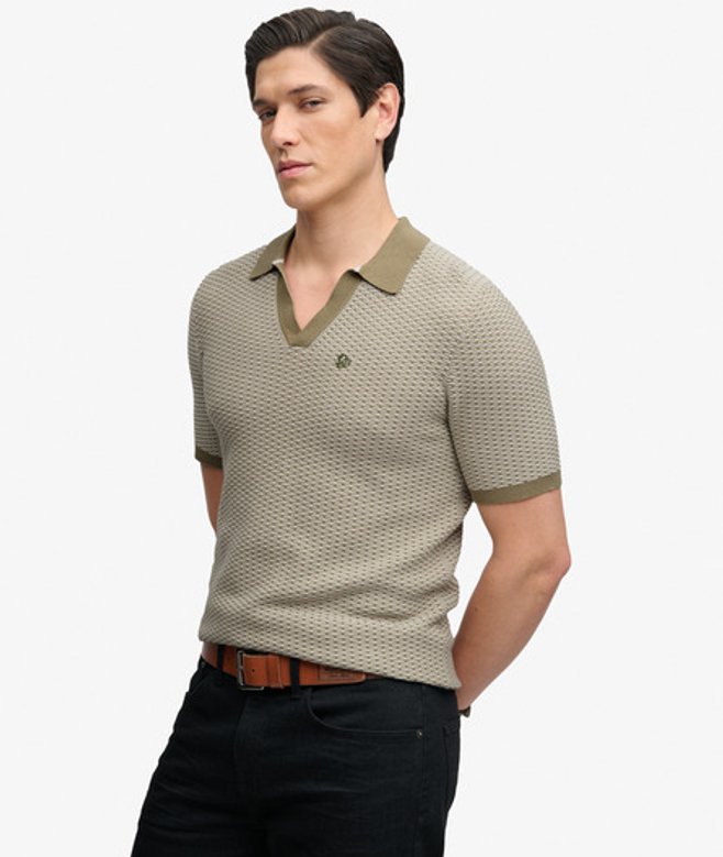 Gebreide Johnny Collar Polo