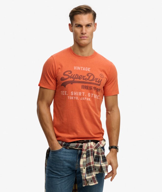 Heritage T-shirt met Vintage Logo en Relaxte Pasvorm
