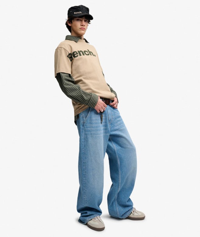 Superdry Herren Bench T-shirt mit Kastigem Schnitt Beige - Größe: M