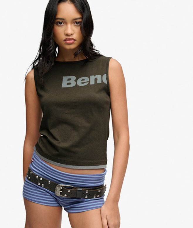 Superdry Damen Bench Tanktop mit Schmaler Passform Green - Größe: XL