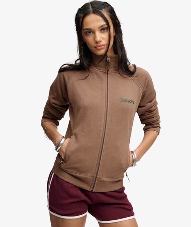 Superdry Damen Bench Sweatshirt mit Hohem Kragen Brown - Größe: L