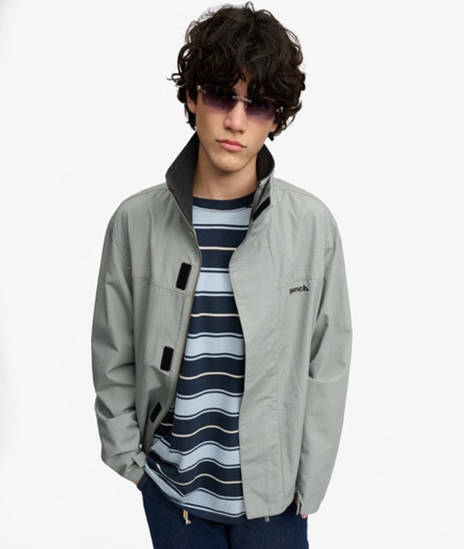 Superdry Herren Bench Ripstop-jacke mit Hohem Kragen Light Grey - Größe: M