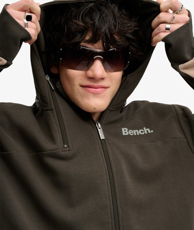 Bench Hoodie met Dubbele Rits en Strepen