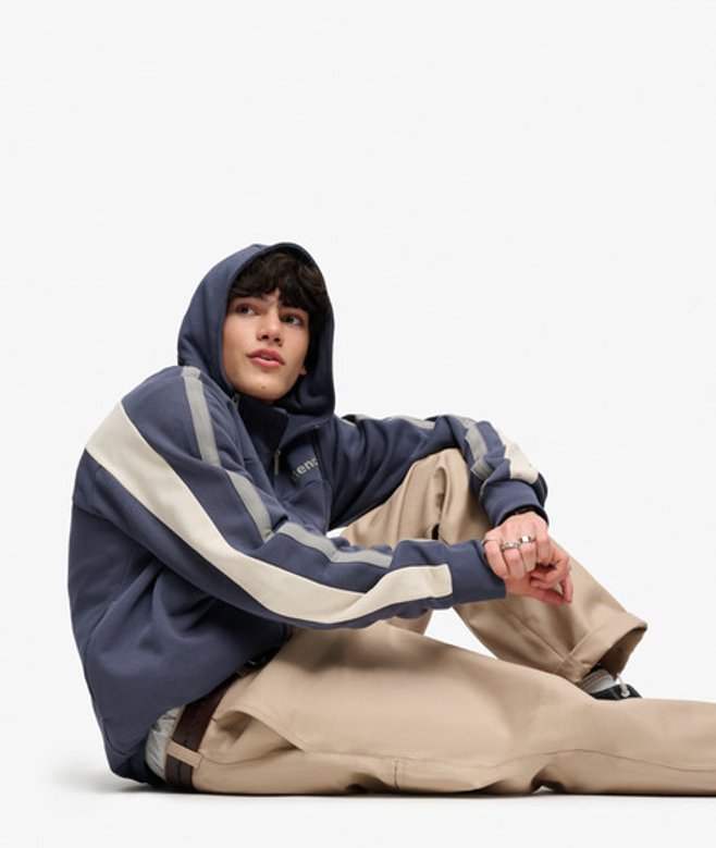 Bench Hoodie met Dubbele Rits en Strepen