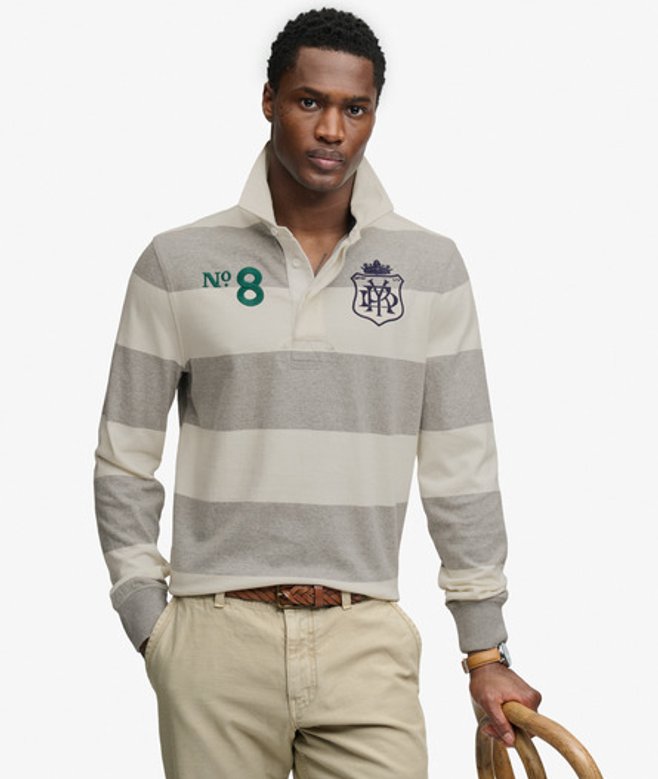 Double Emblem Stripe Rugbytop