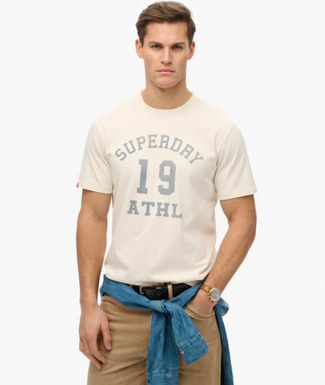 Vintage Athletic Essential Grafisch T-shirt