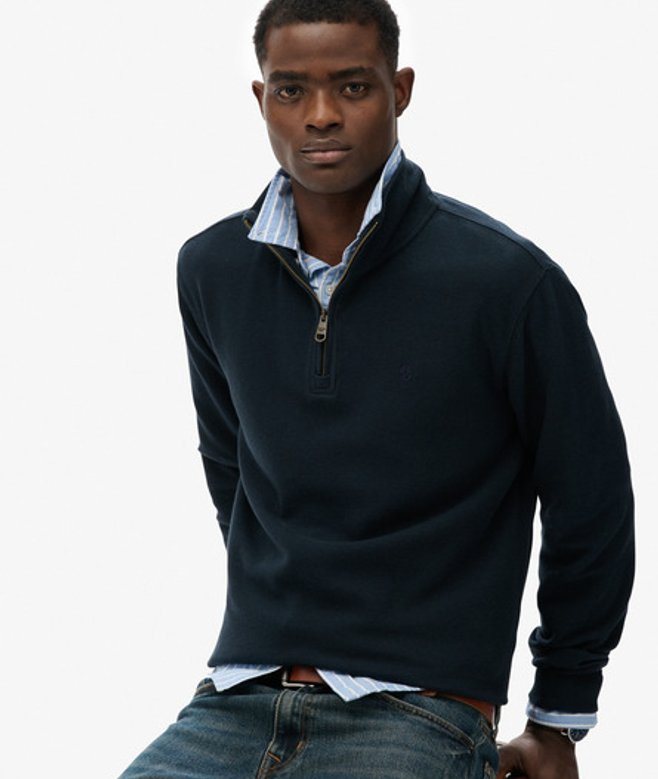 Geribbelde Trui Met Halve Rits