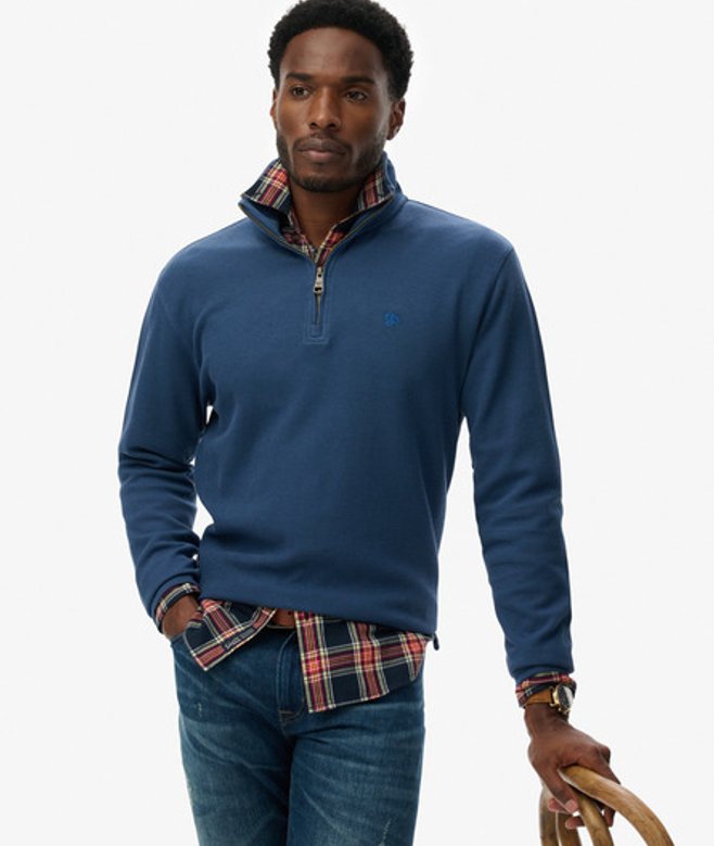 Geribbelde Trui Met Halve Rits