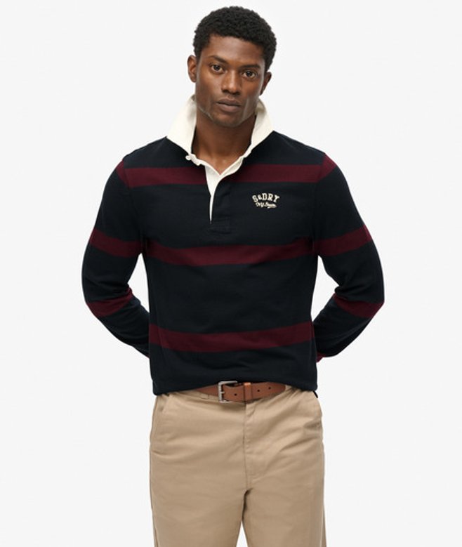 Vintage Athletic Stripe Rugby Top