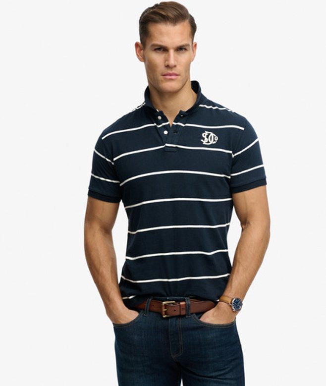 Vintage Stripe Jersey Poloshirt