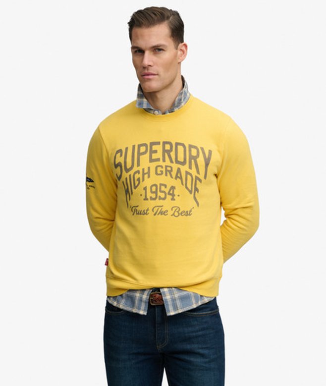 Superdry Men&rsquo;s Coastal Relaxed Sweatshirt Yellow / Daffodil Yellow - Size: L