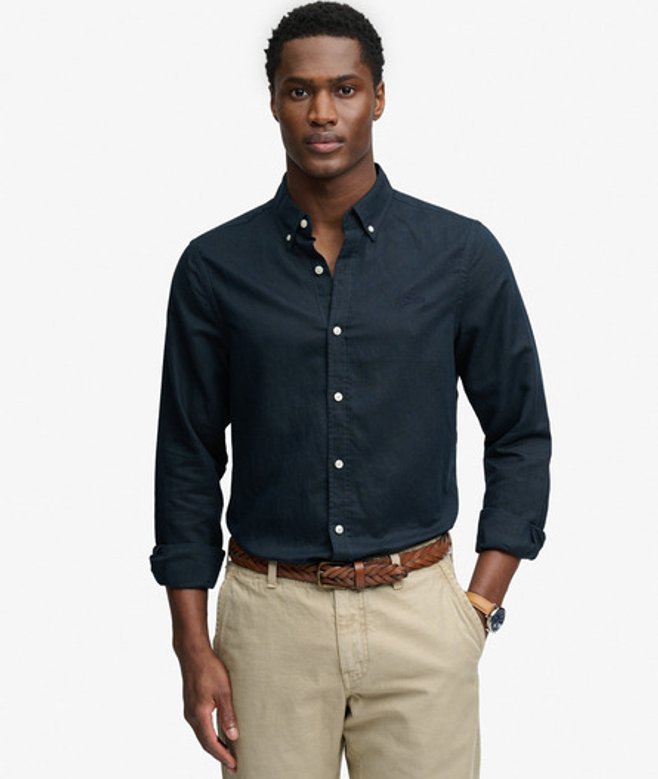 Katoenen Linnen Overhemd met Lange Mouwen