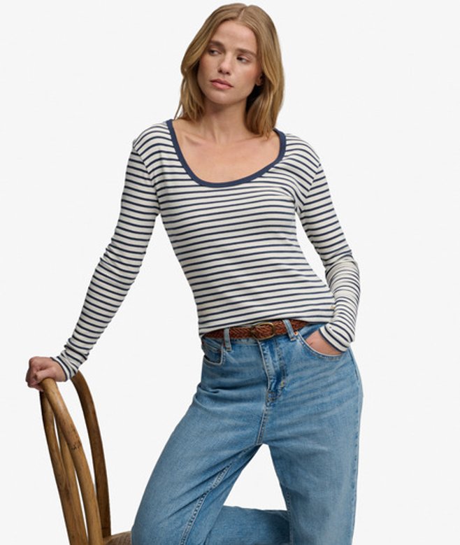 Athletic Essentials Gestreept Shirt met Lange Mouwen