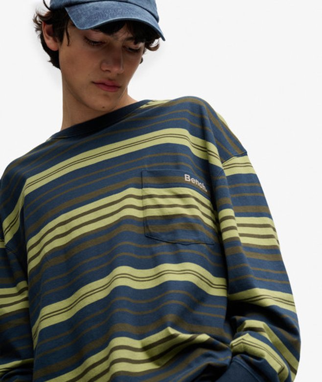 Bench Oversized Gestreept Shirt met Lange Mouwen