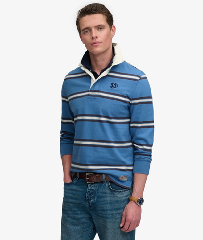 Vintage Athletic Stripe Rugby Top