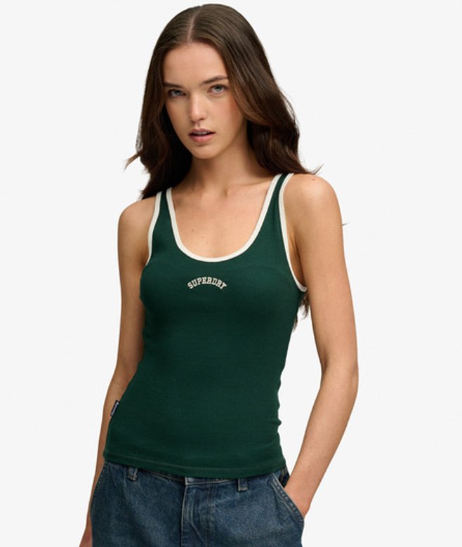 Superdry Femme Débardeur Essential Logo à Encolure Arrondie Green