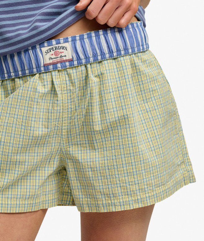 Mini Check Katoenen Short Relaxed Pasvorm