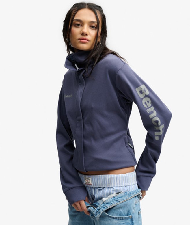Superdry Damen Bench Trainingsjacke mit Stehkragen Navy - Größe: Xxs