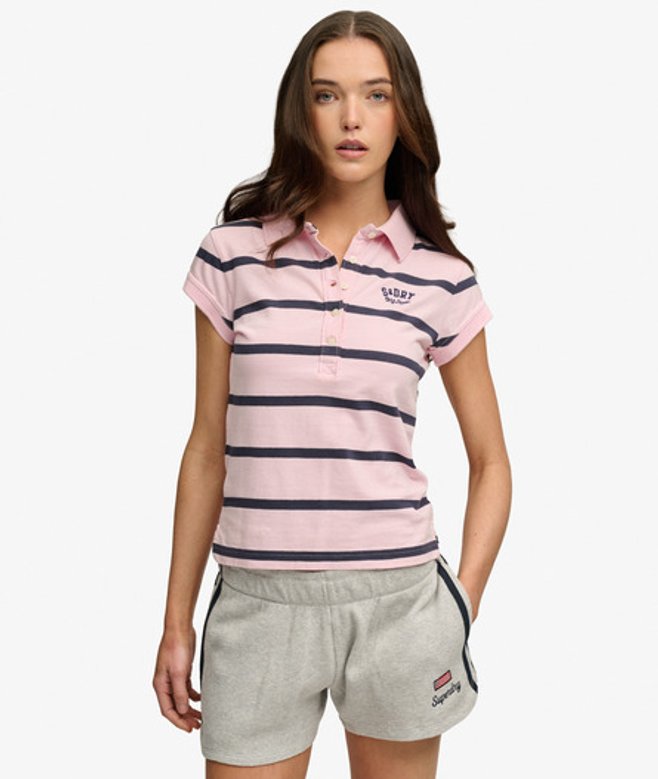 Athletic Essentials Gestreept Jersey Poloshirt