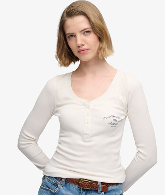 Athletic Button Down Longsleeve Top