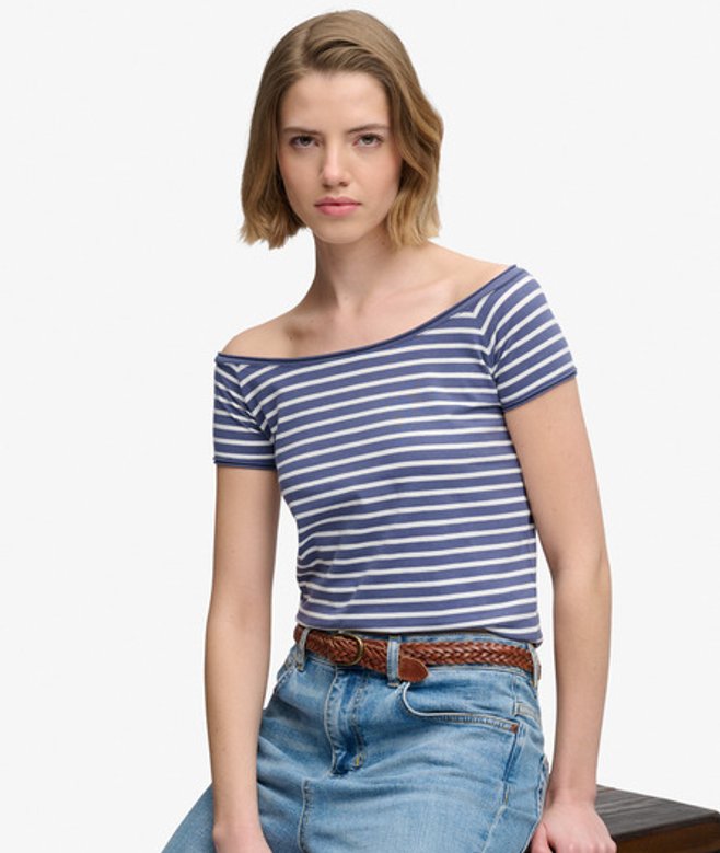 Bardot Off-shoulder Top Slanke Pasvorm