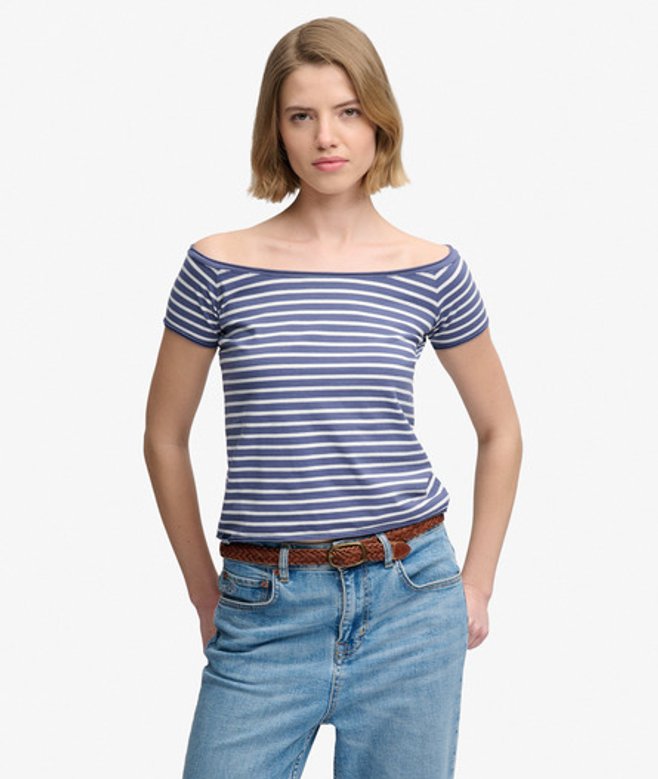 Bardot Off-shoulder Top Slanke Pasvorm