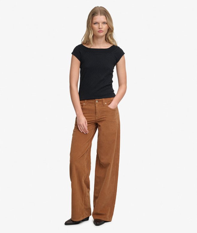 Mid Rise Baggy Corduroy Broek