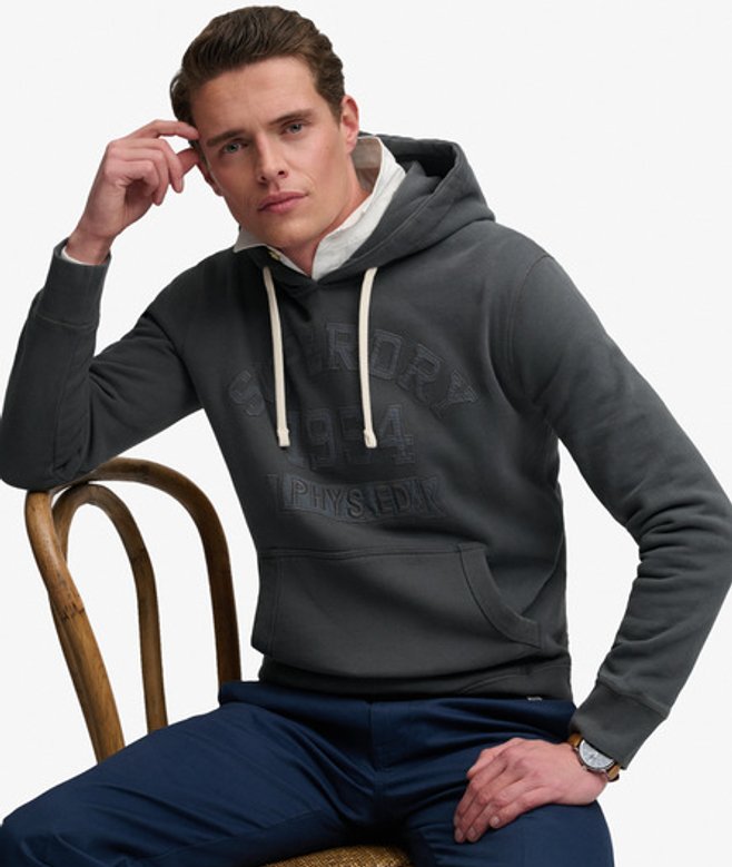 Tonal Applique Hoodie Relaxed Pasvorm