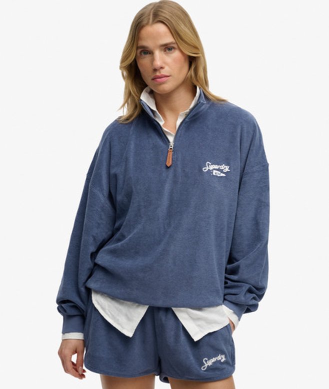 Heritage Terry Halve Rits Sweatshirt